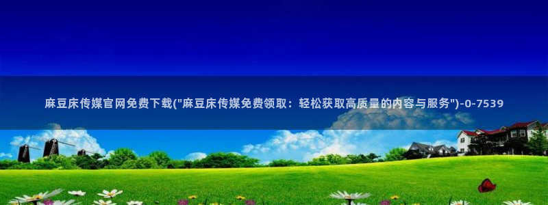 麻豆经济传媒官网